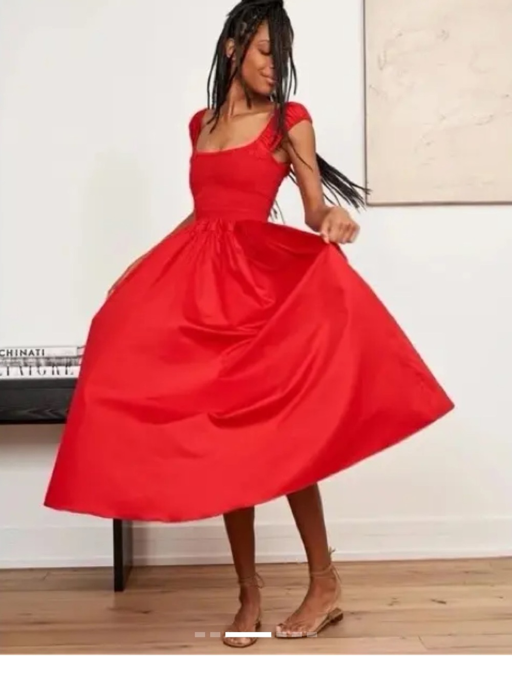 XS La Ligne Vivian Red Midi Dress